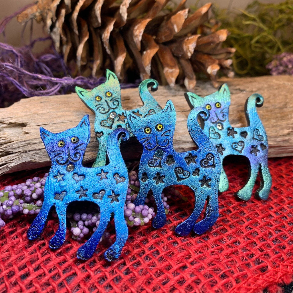 Zesty Cat Brooch - Handmade in Scotland