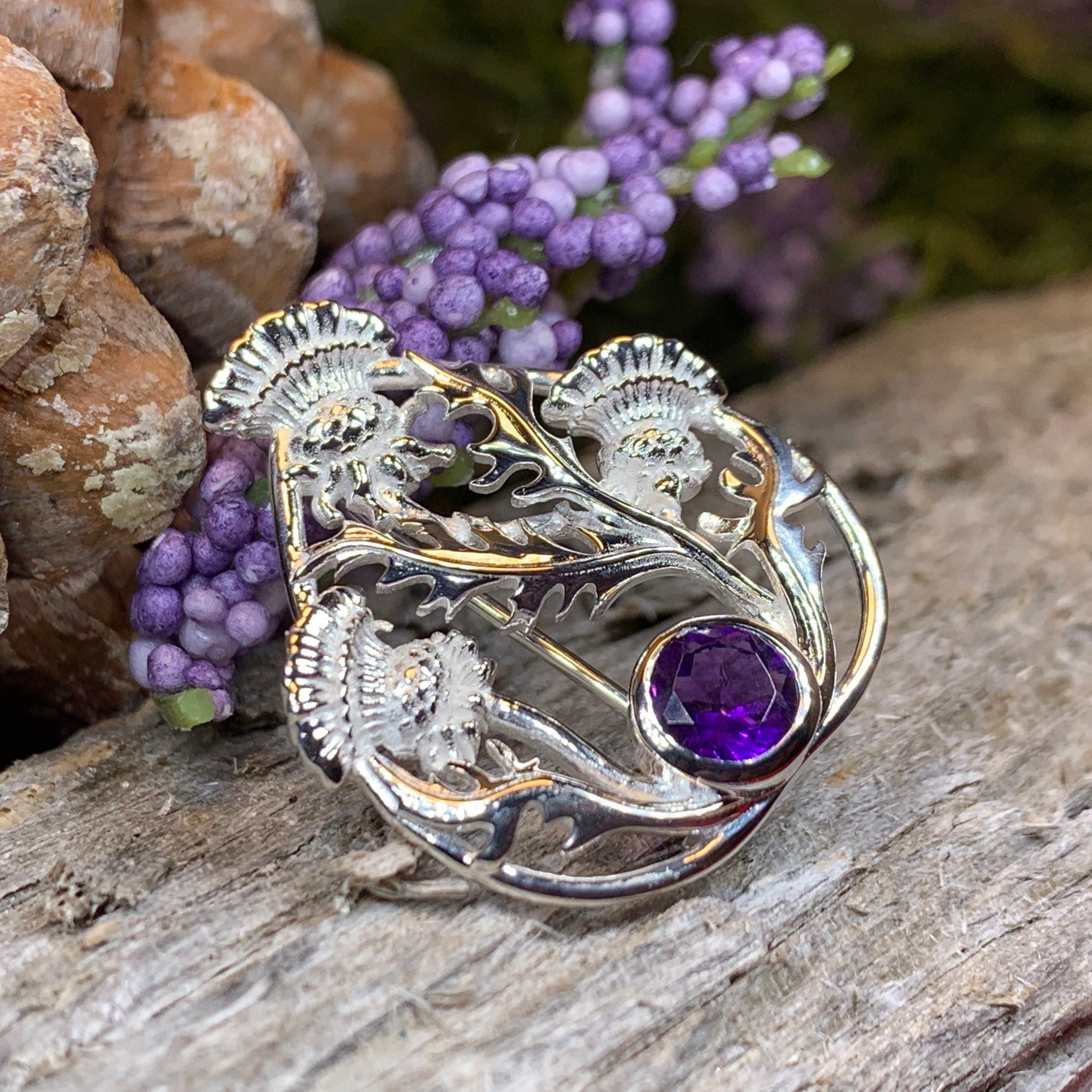 Cairn Baird Scottish Thistle Brooch