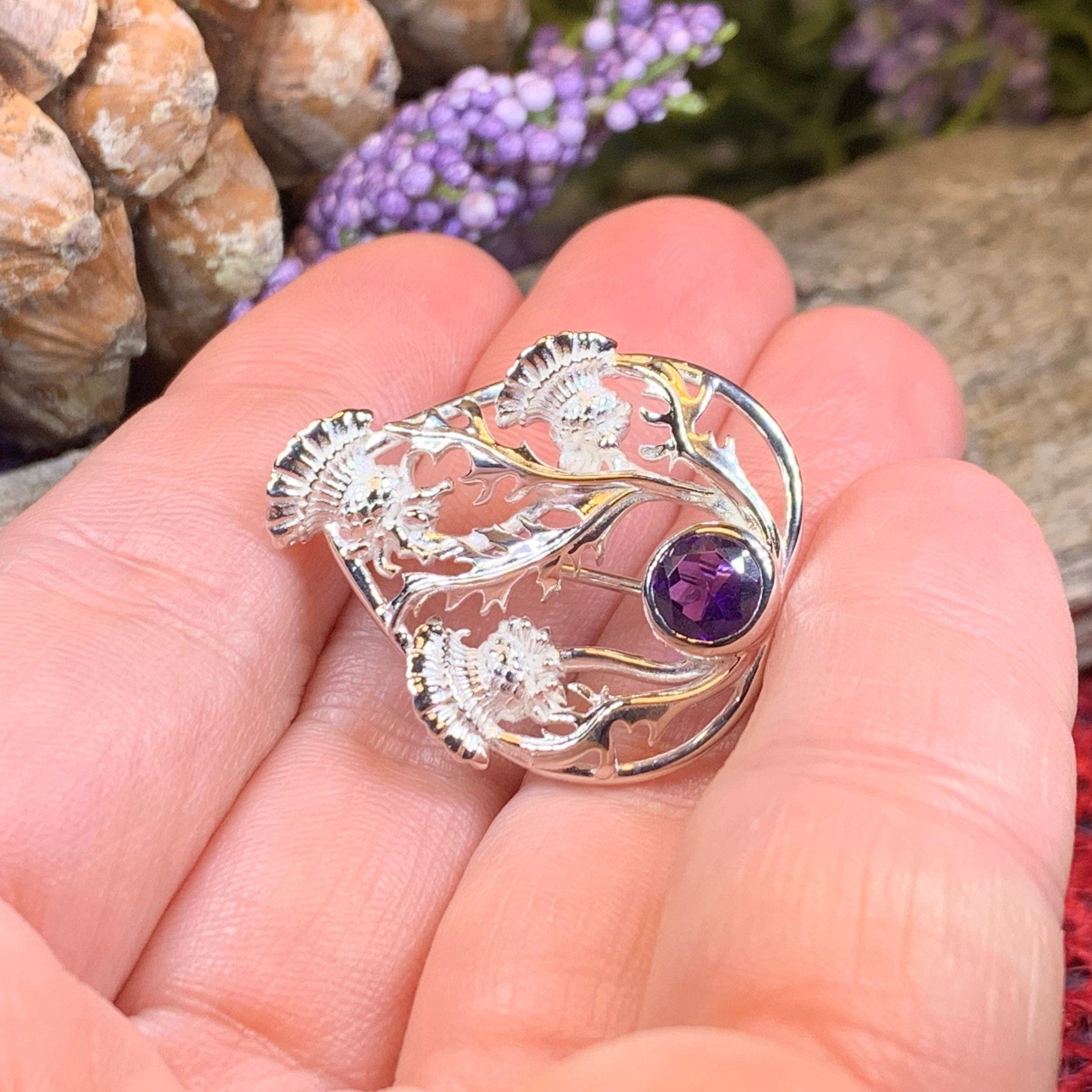 Cairn Baird Scottish Thistle Brooch