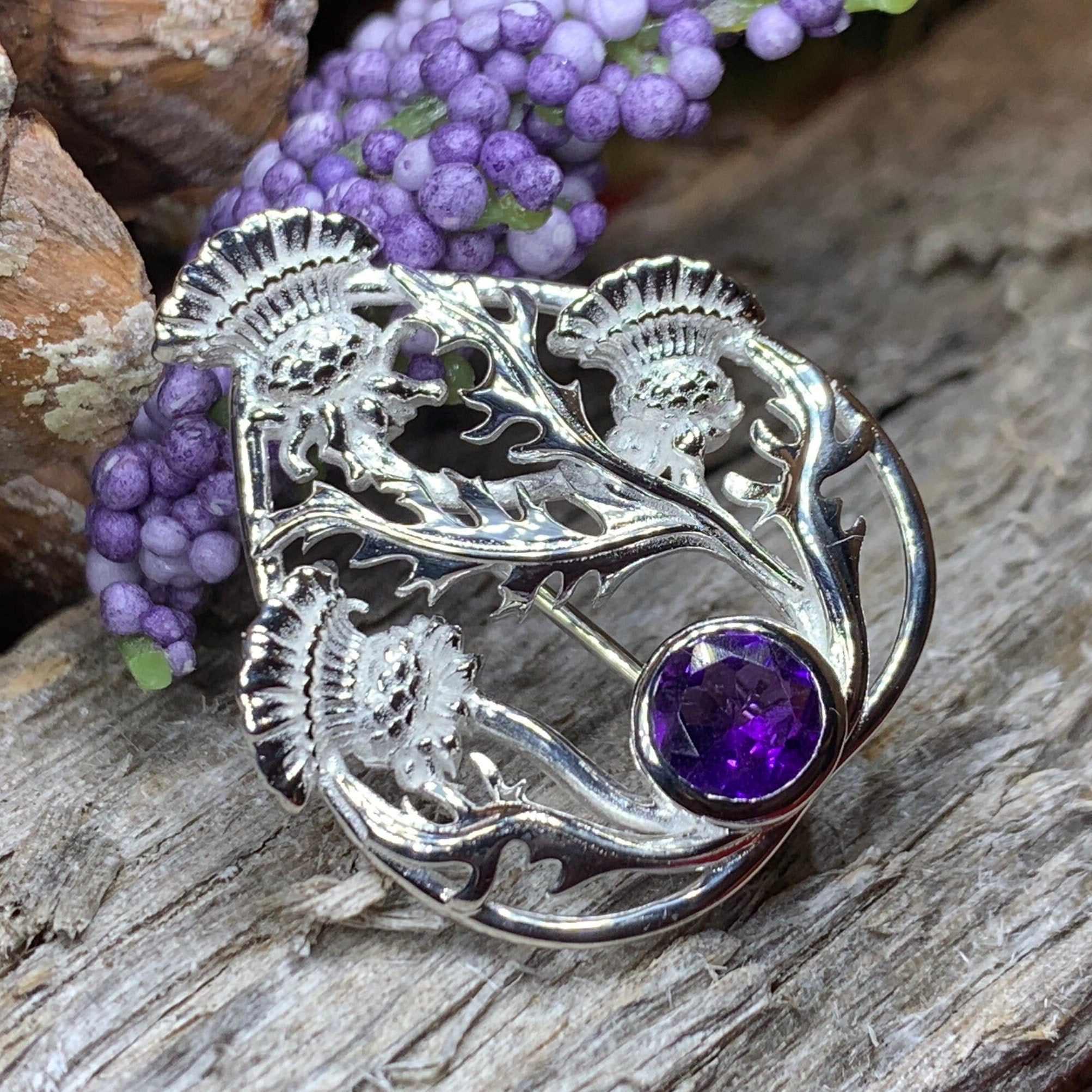Cairn Baird Scottish Thistle Brooch