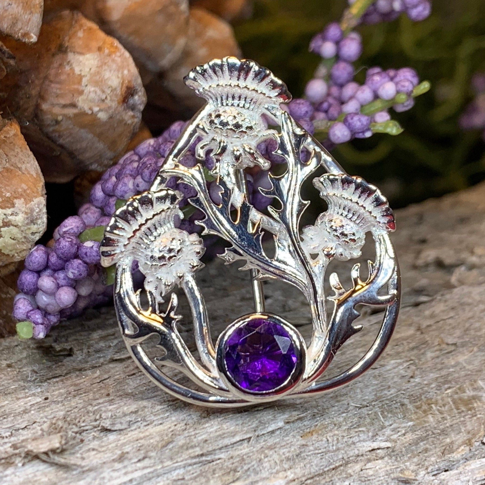 Cairn Baird Scottish Thistle Brooch
