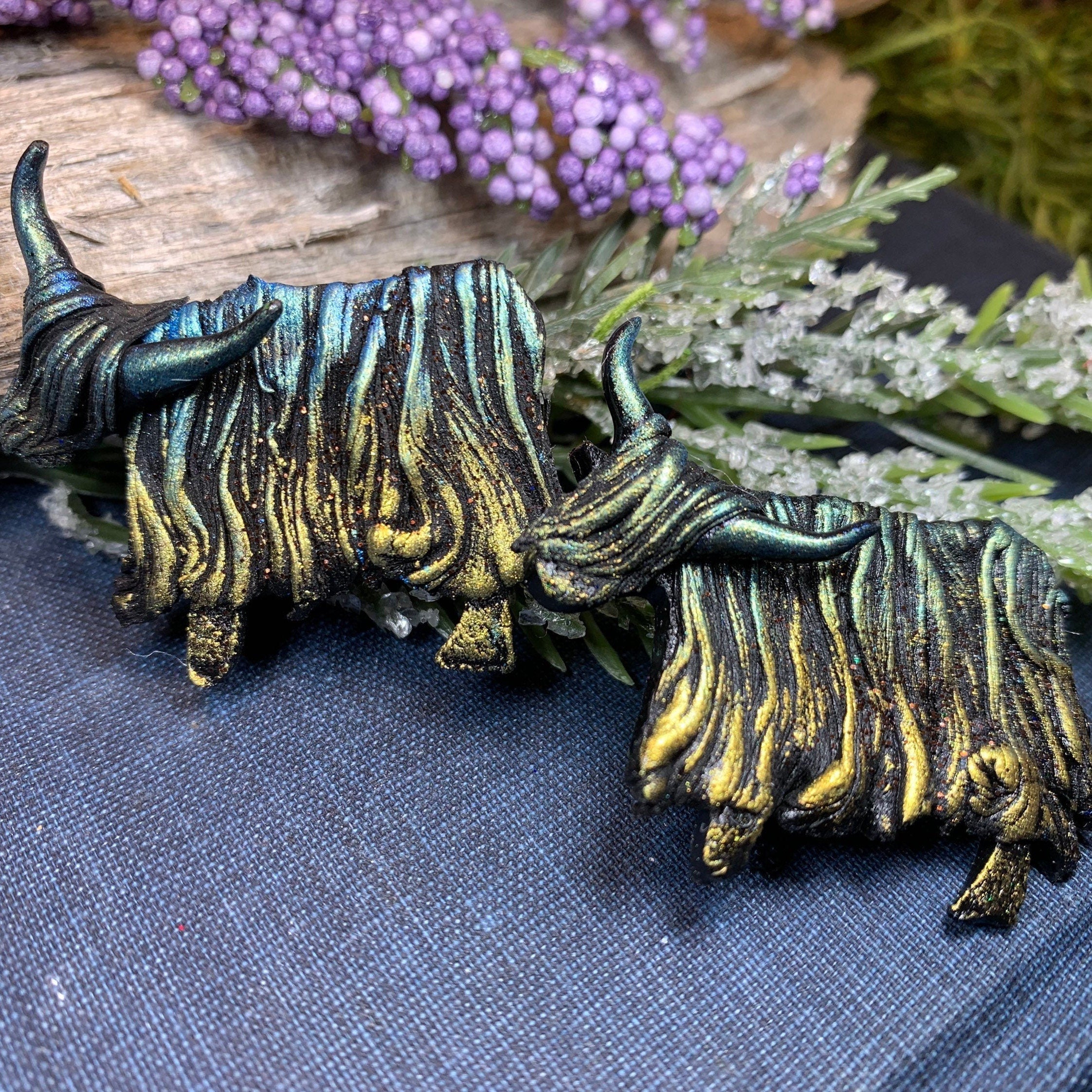 Shaggy Highland Cow Brooch - Handmade in Scotland