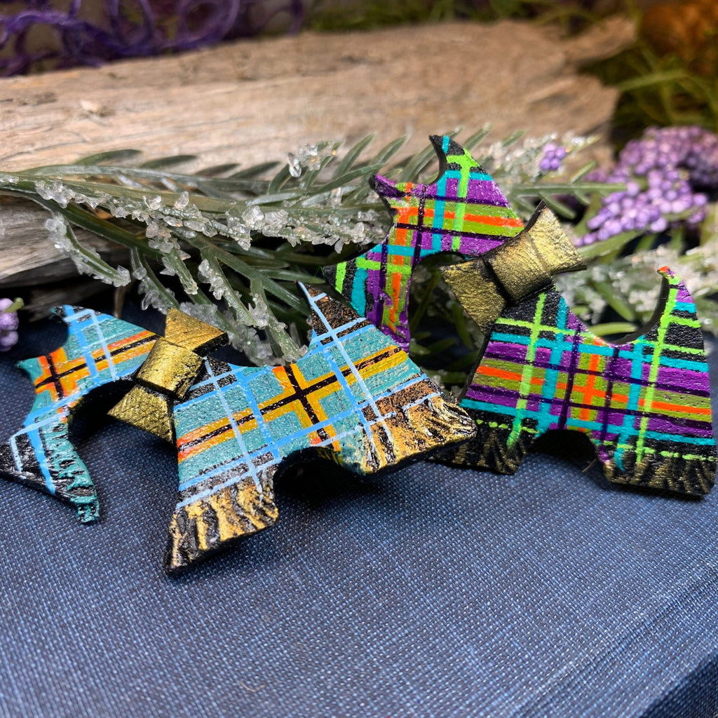 Tartan Dog Scottish Brooch - Handmade in Scotland