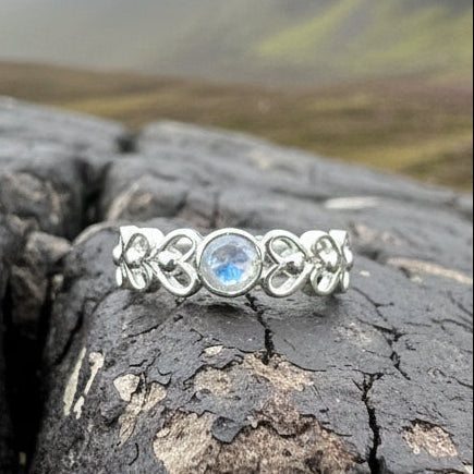 Jarida Celtic Love Knot Ring with Moonstone