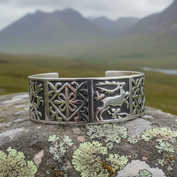 Celtic Stag Cuff Bracelet - Handmade in Scotland