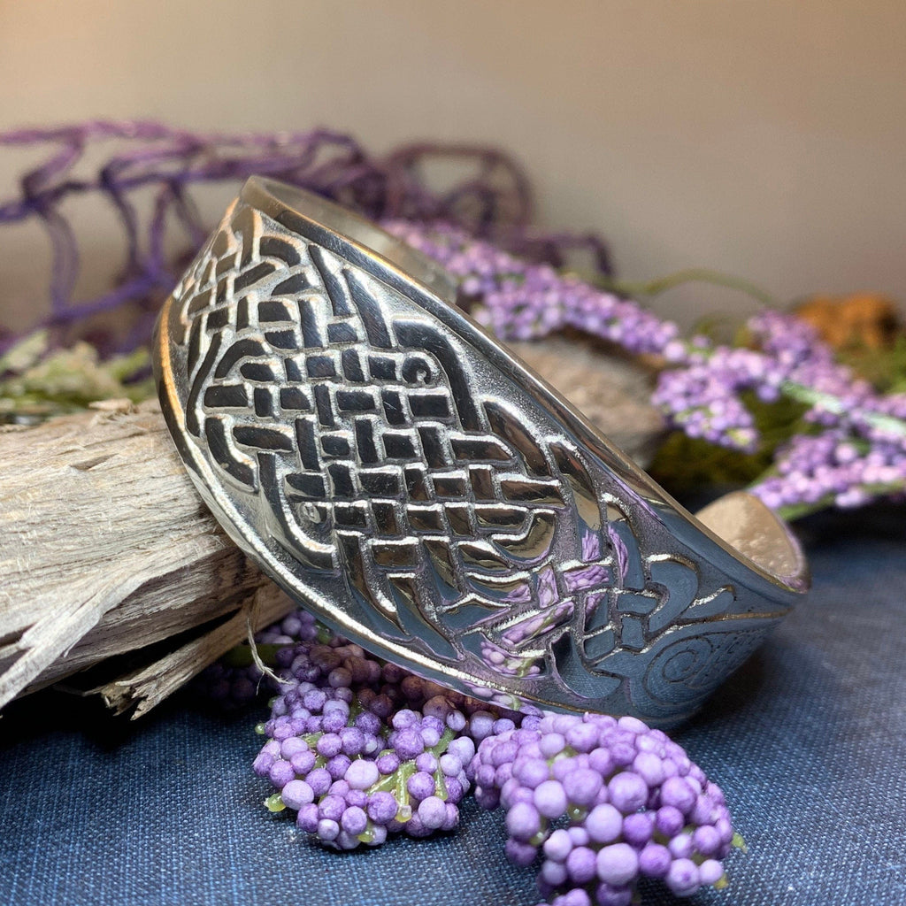 Eun Celtic Bird & Knot Cuff Bracelet - Handmade in Scotland