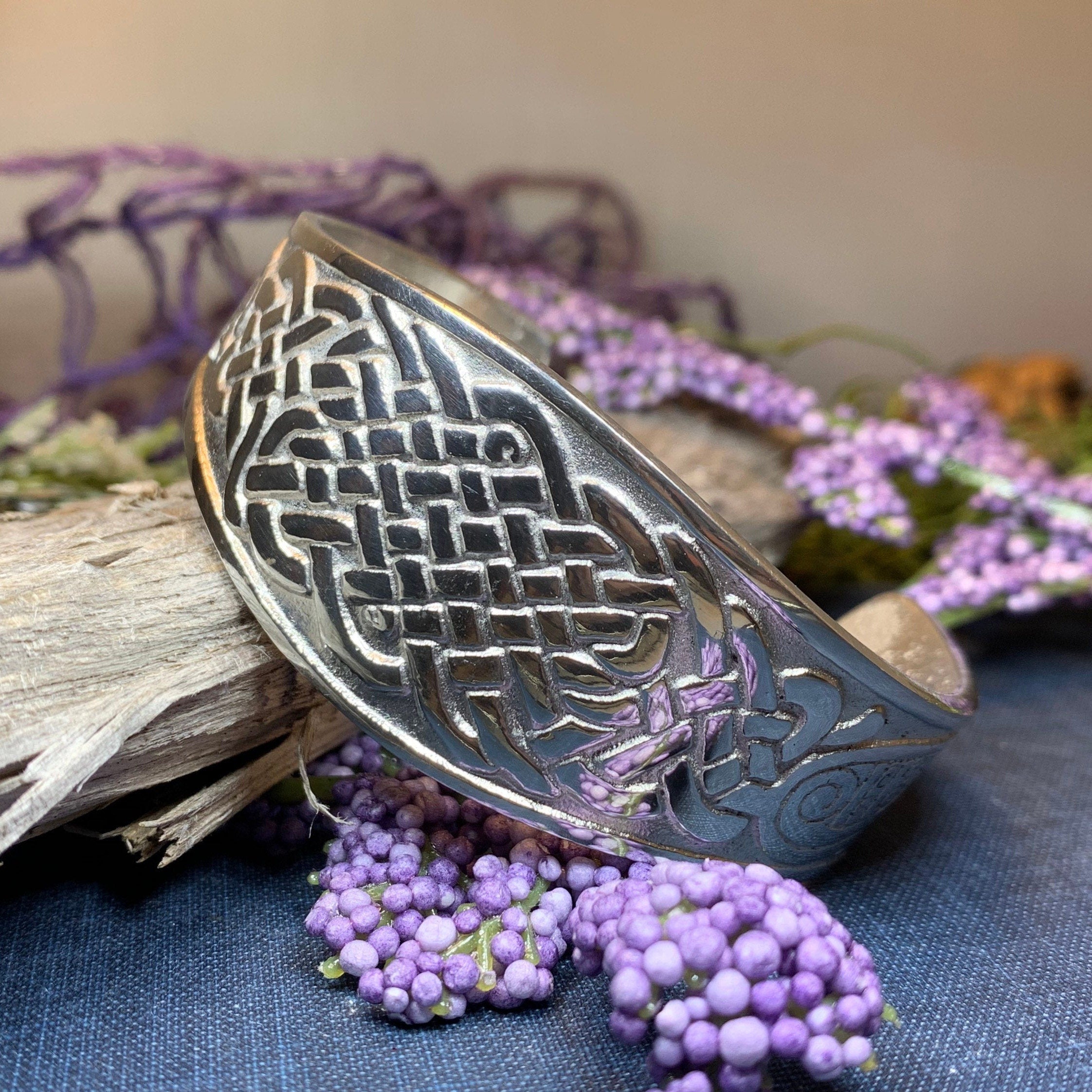 Eun Celtic Bird & Knot Cuff Bracelet - Handmade in Scotland