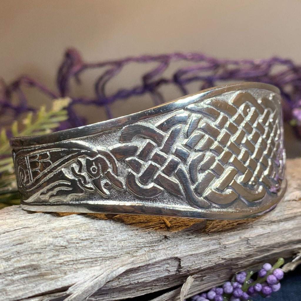 Eun Celtic Bird & Knot Cuff Bracelet - Handmade in Scotland