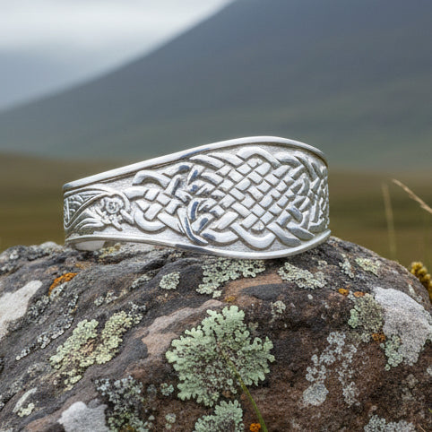 Eun Celtic Bird & Knot Cuff Bracelet - Handmade in Scotland