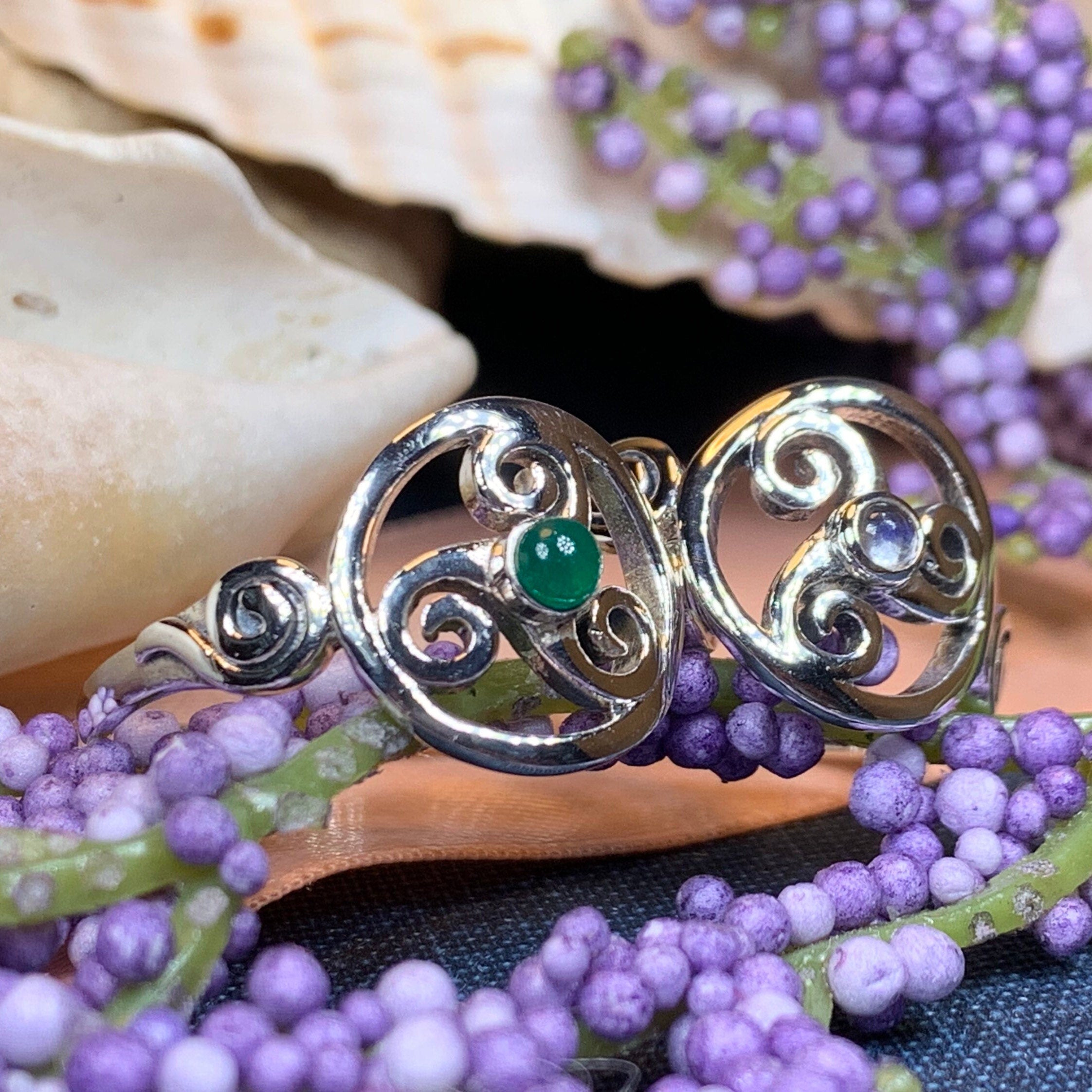 Amrita Celtic Triple Spiral Ring in Sterling Silver
