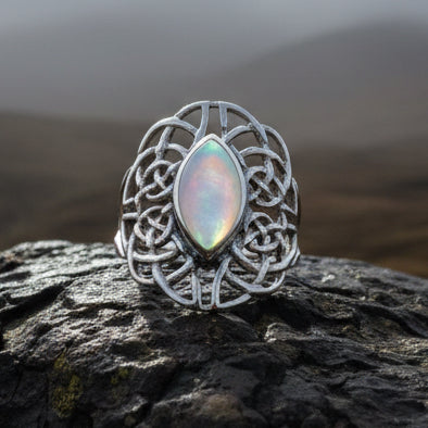 Nireena Celtic Knot Ring with Mother of Pearl