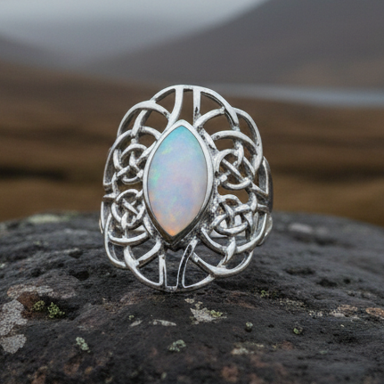 Nireena Celtic Knot Ring with Mother of Pearl