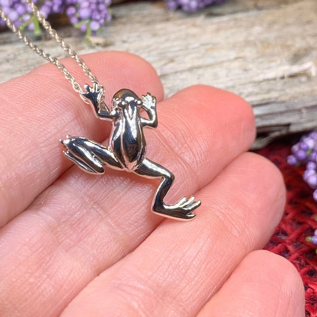 Jumping Frog Necklace in Sterling Silver