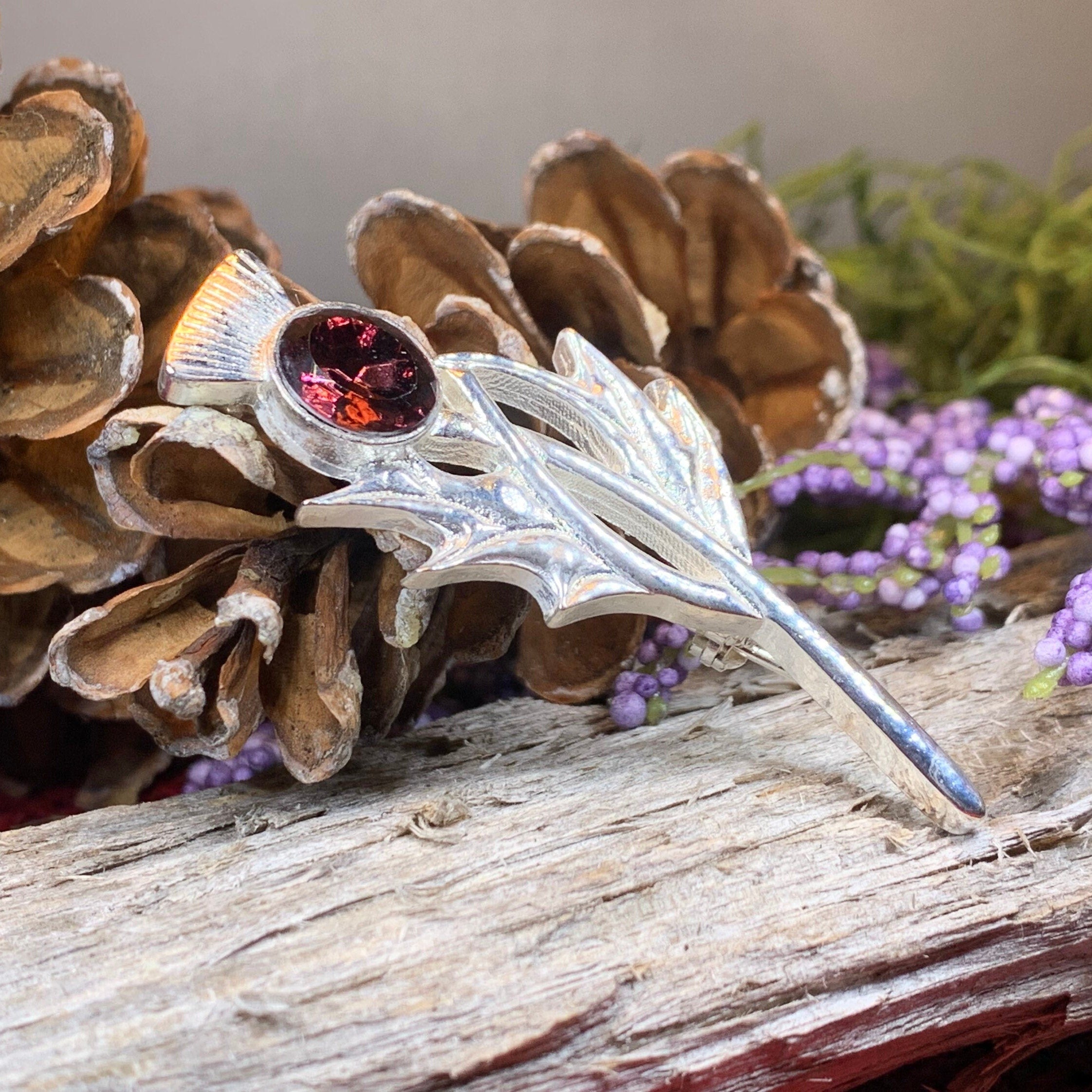 Purple Fields Thistle Brooch - Handmade in Scotland