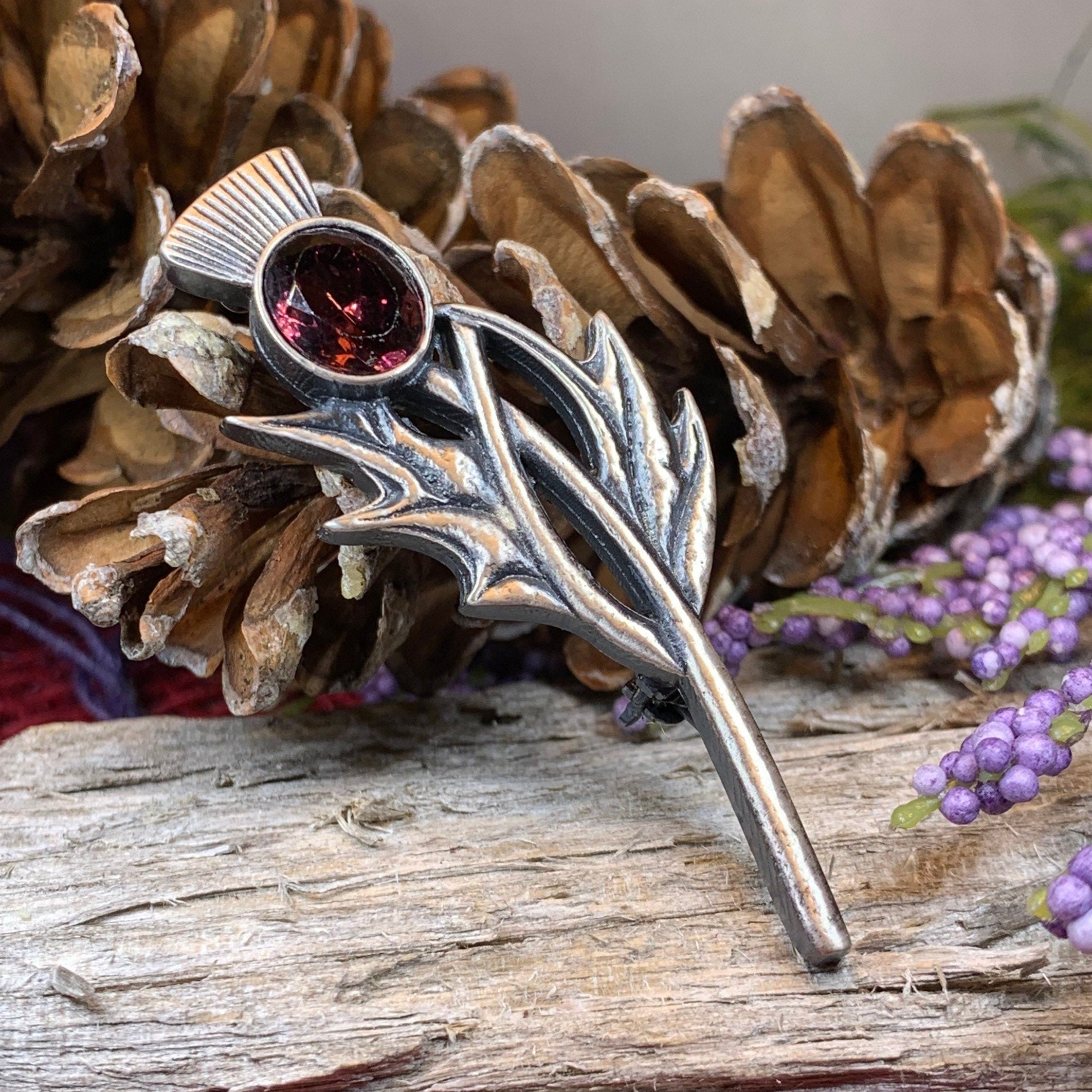 Purple Fields Thistle Brooch - Handmade in Scotland