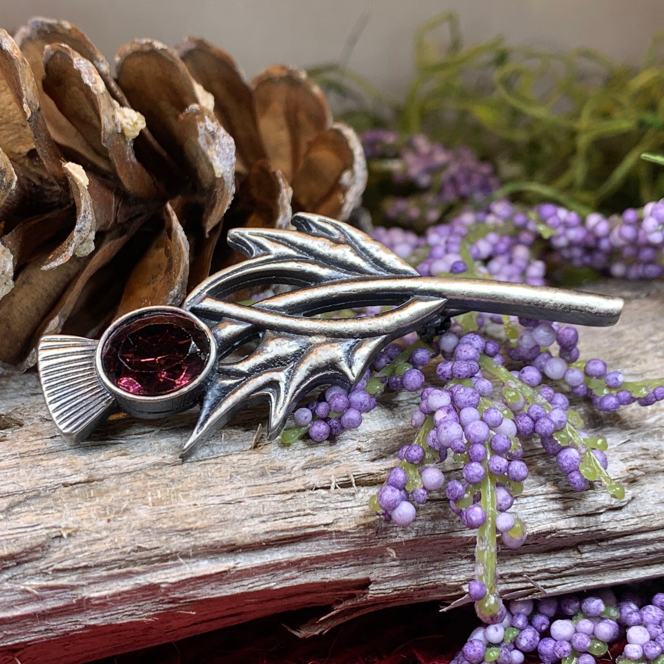 Purple Fields Thistle Brooch - Handmade in Scotland