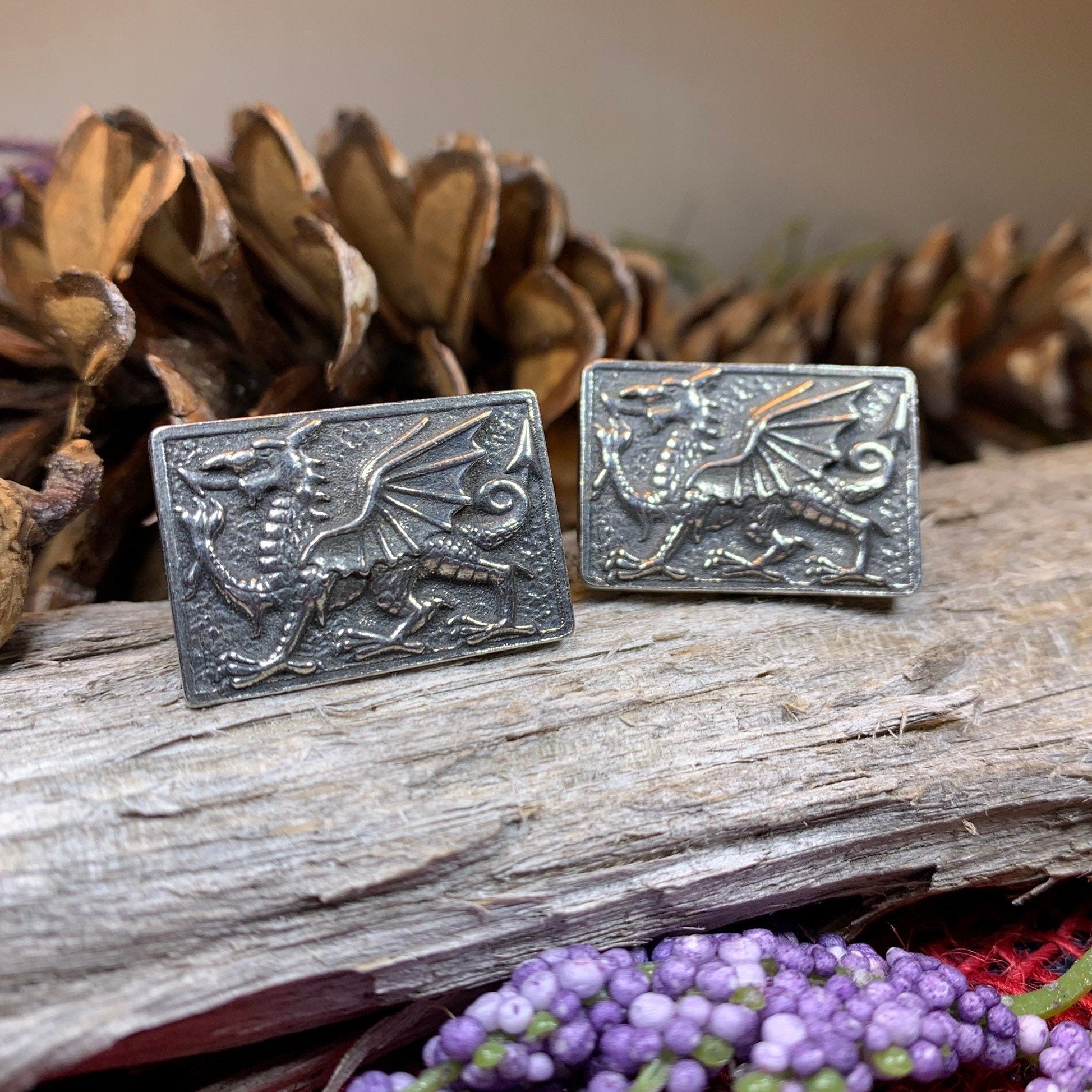 Aeron Welsh Dragon Cufflinks for Men