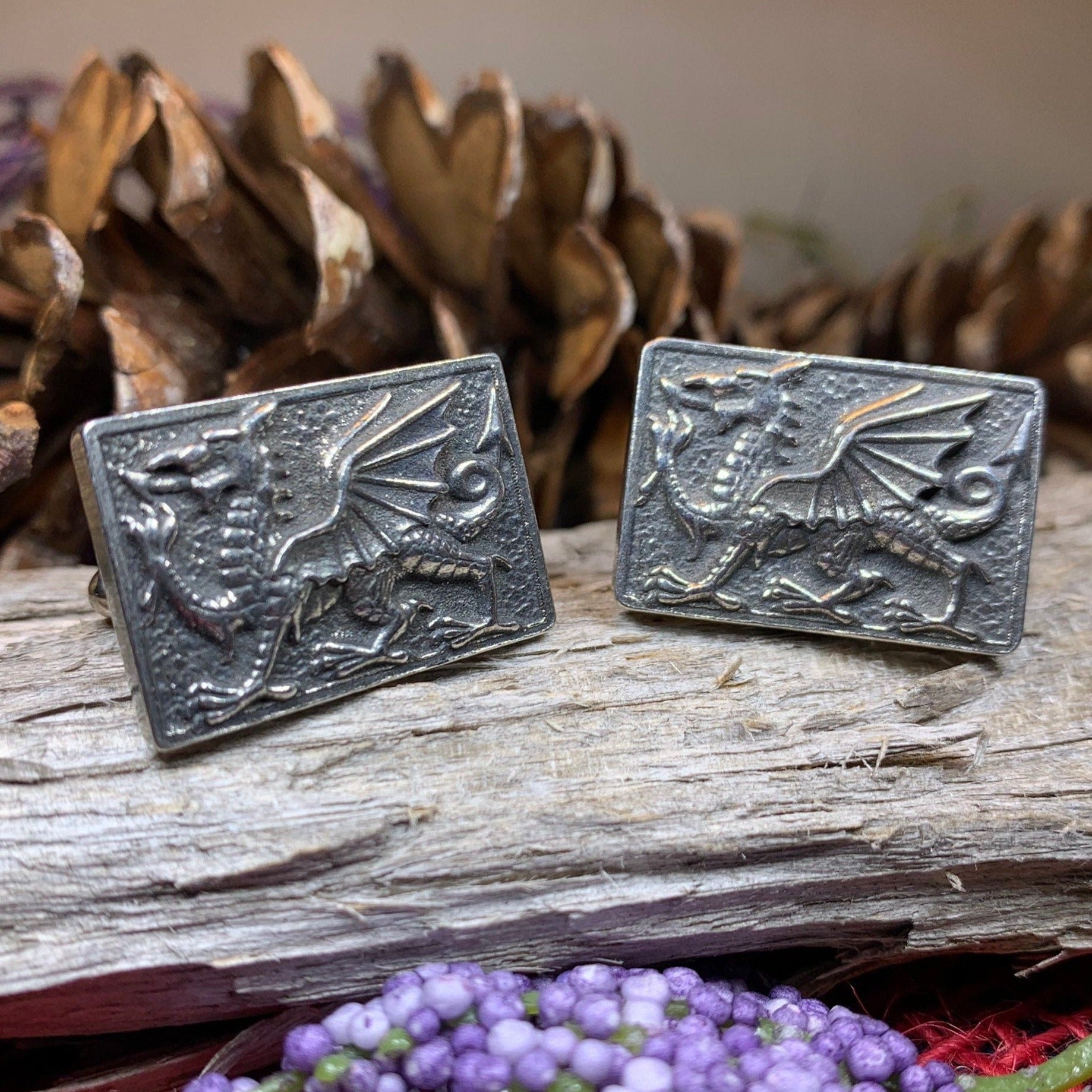 Aeron Welsh Dragon Cufflinks for Men