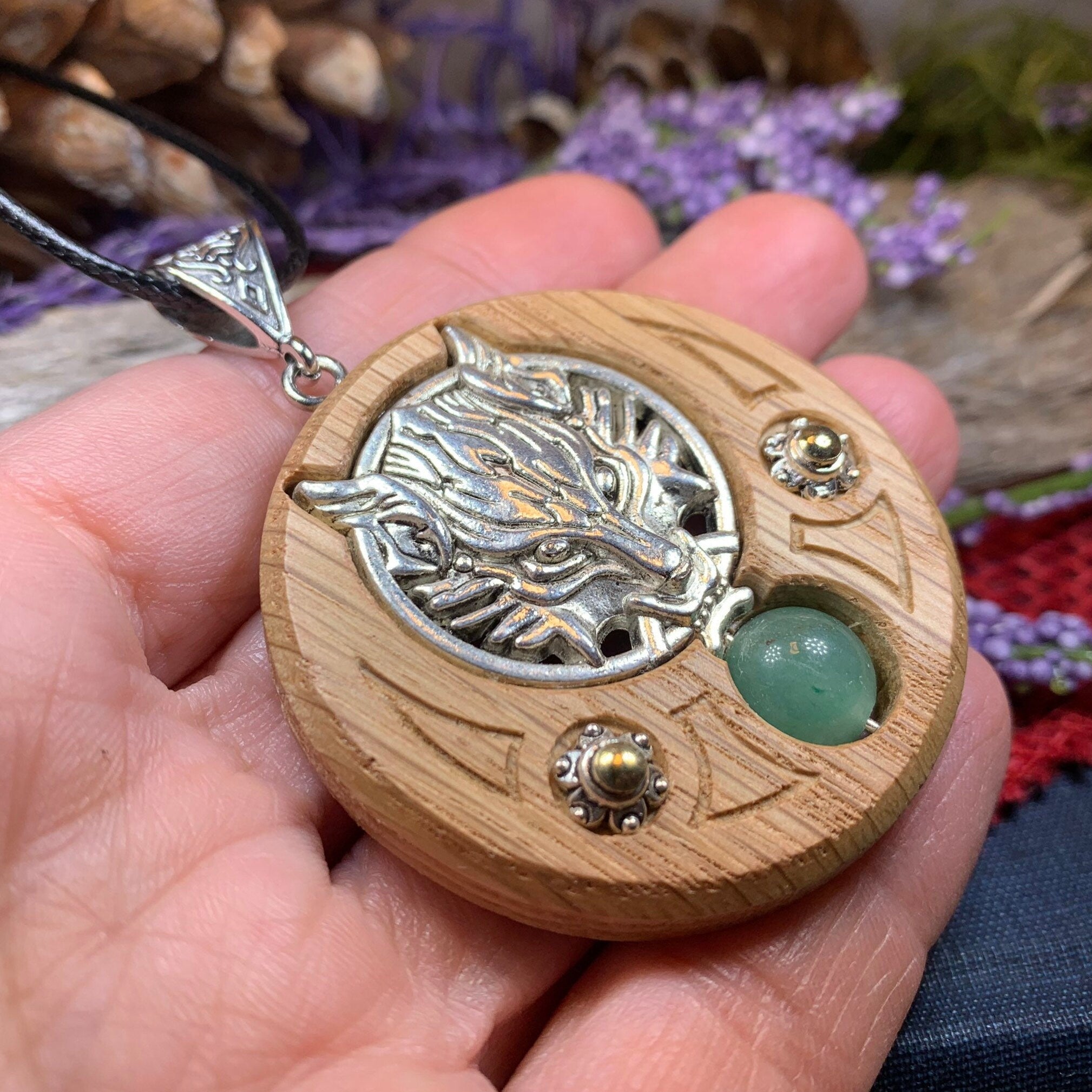 Iroko Forest Wolf Necklace - Handmade in Ireland