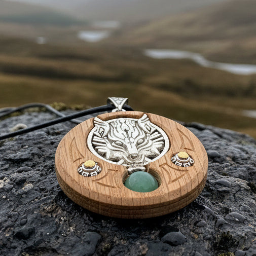 Iroko Forest Wolf Necklace - Handmade in Ireland