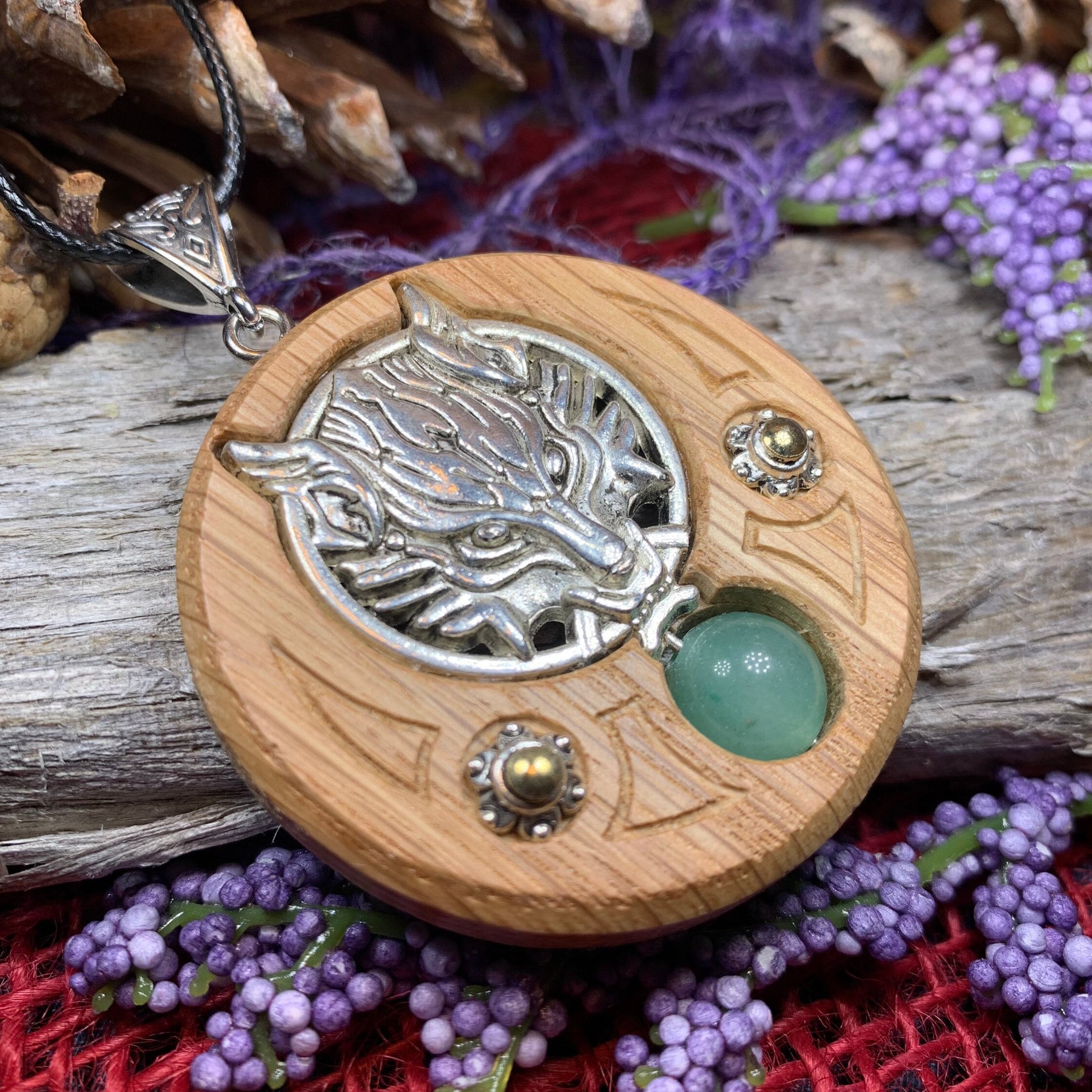 Iroko Forest Wolf Necklace - Handmade in Ireland