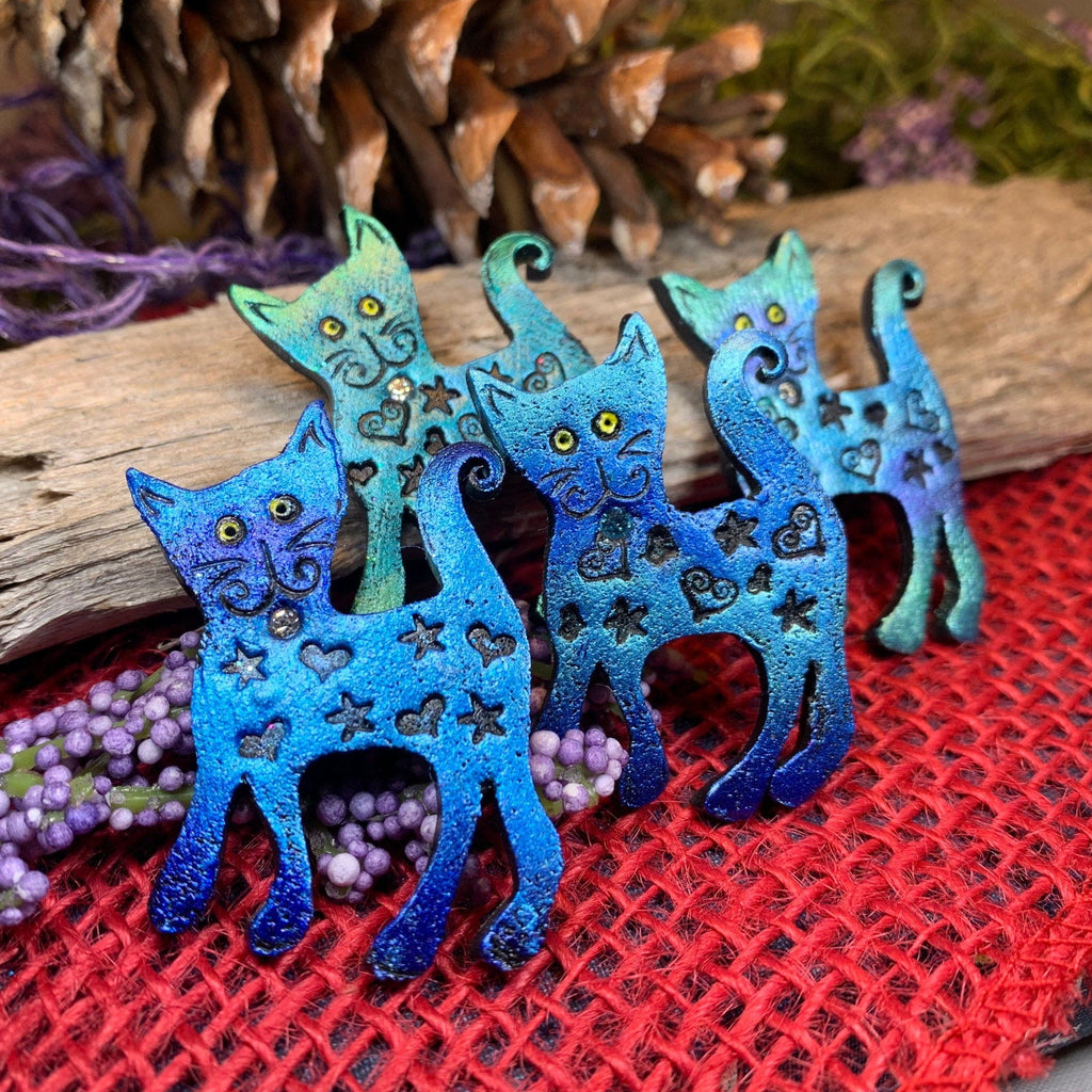 Zesty Cat Brooch - Handmade in Scotland