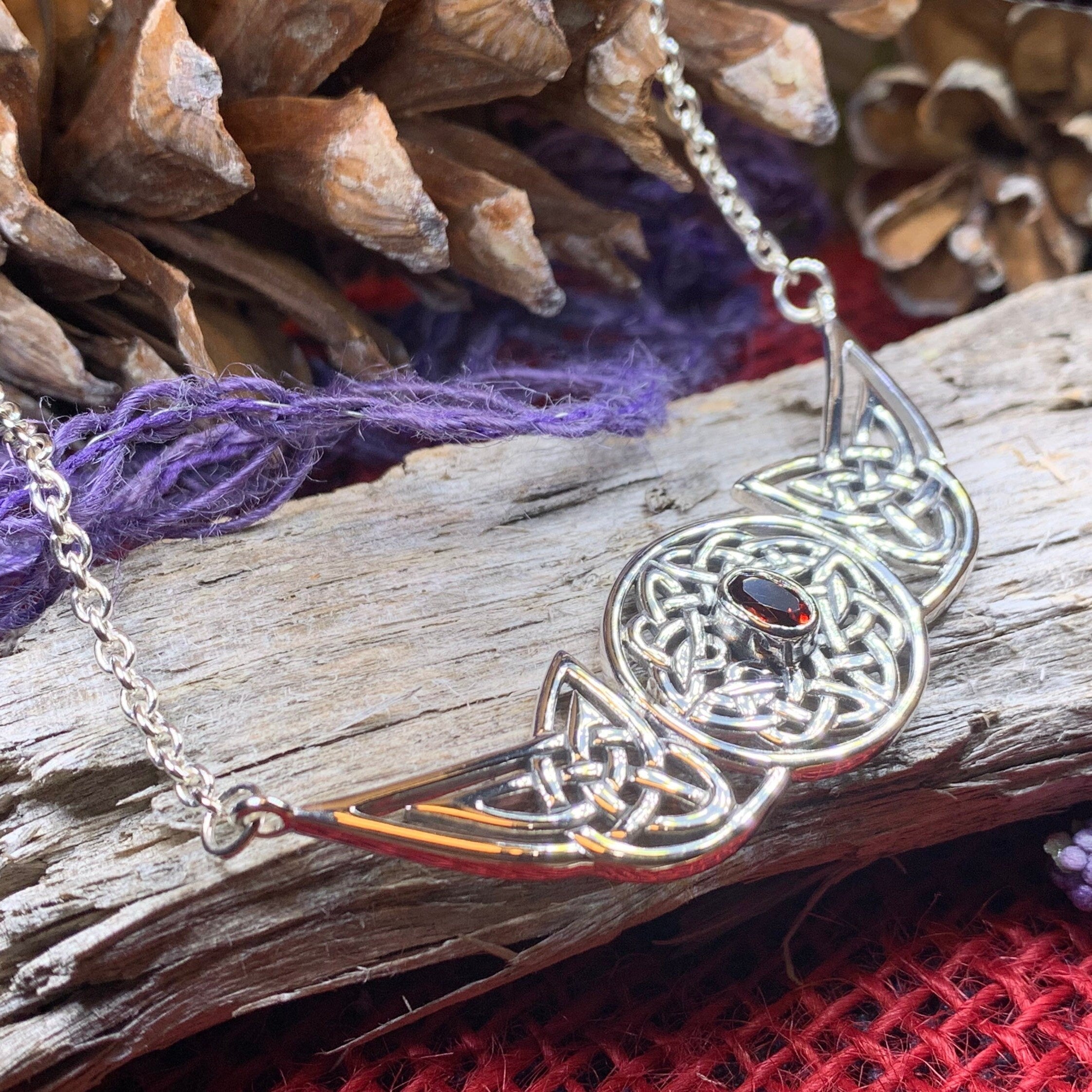 Glorious Celtic Wheel of Life Necklace in Sterling Silver