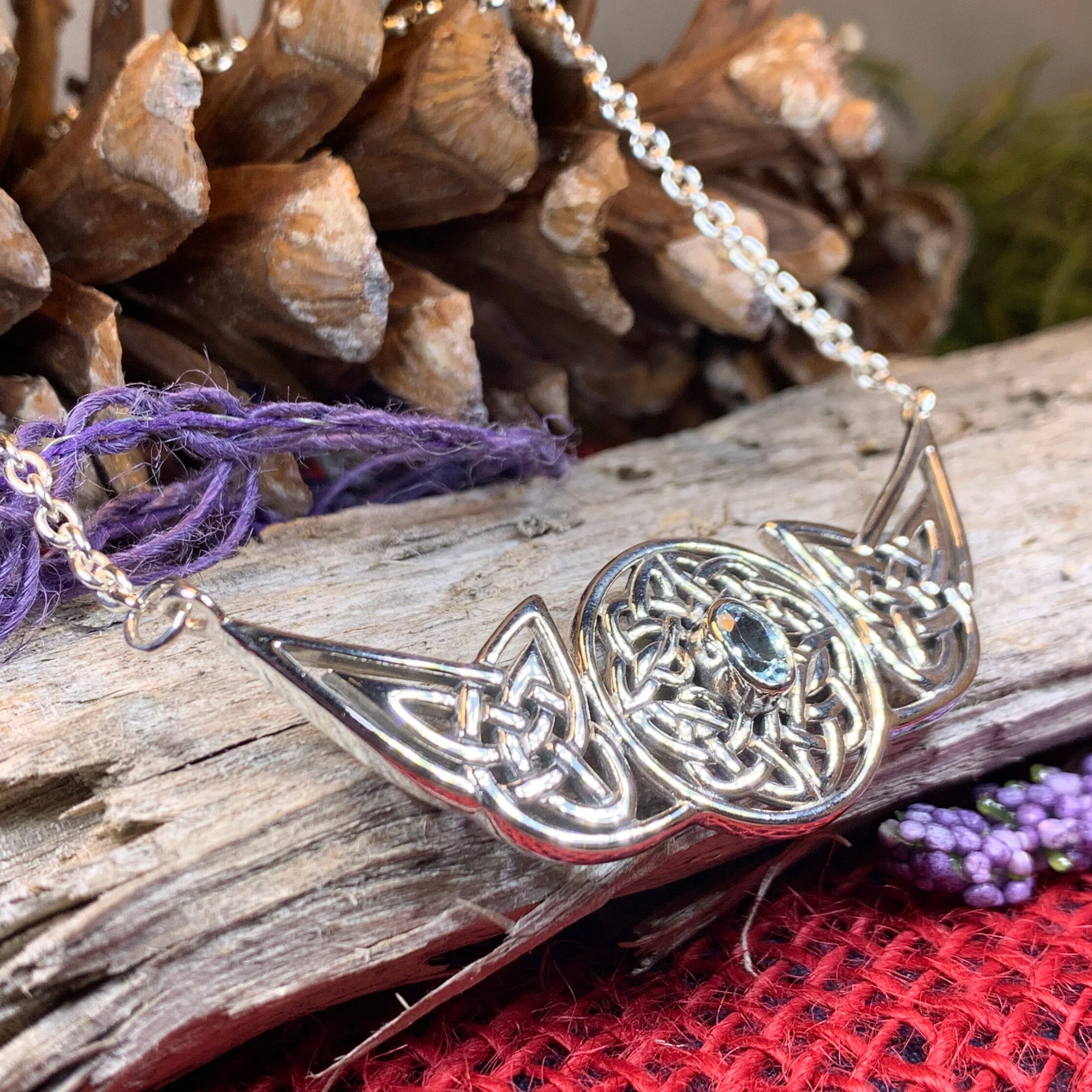 Glorious Celtic Wheel of Life Necklace in Sterling Silver