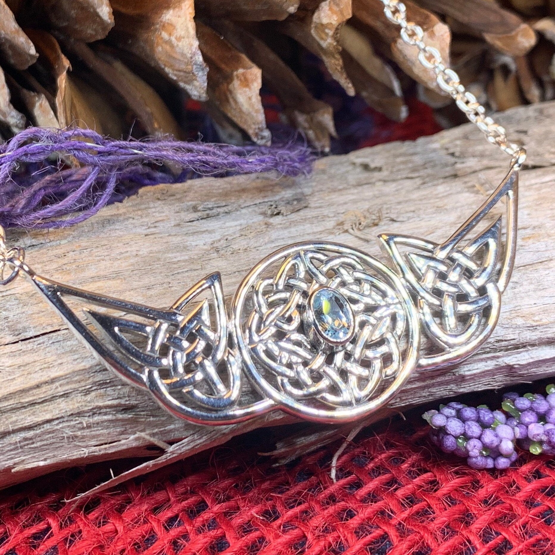 Glorious Celtic Wheel of Life Necklace in Sterling Silver