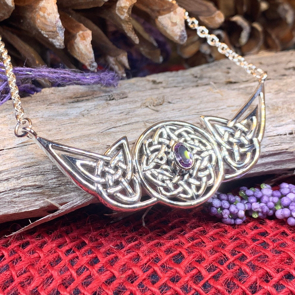 Glorious Celtic Wheel of Life Necklace in Sterling Silver