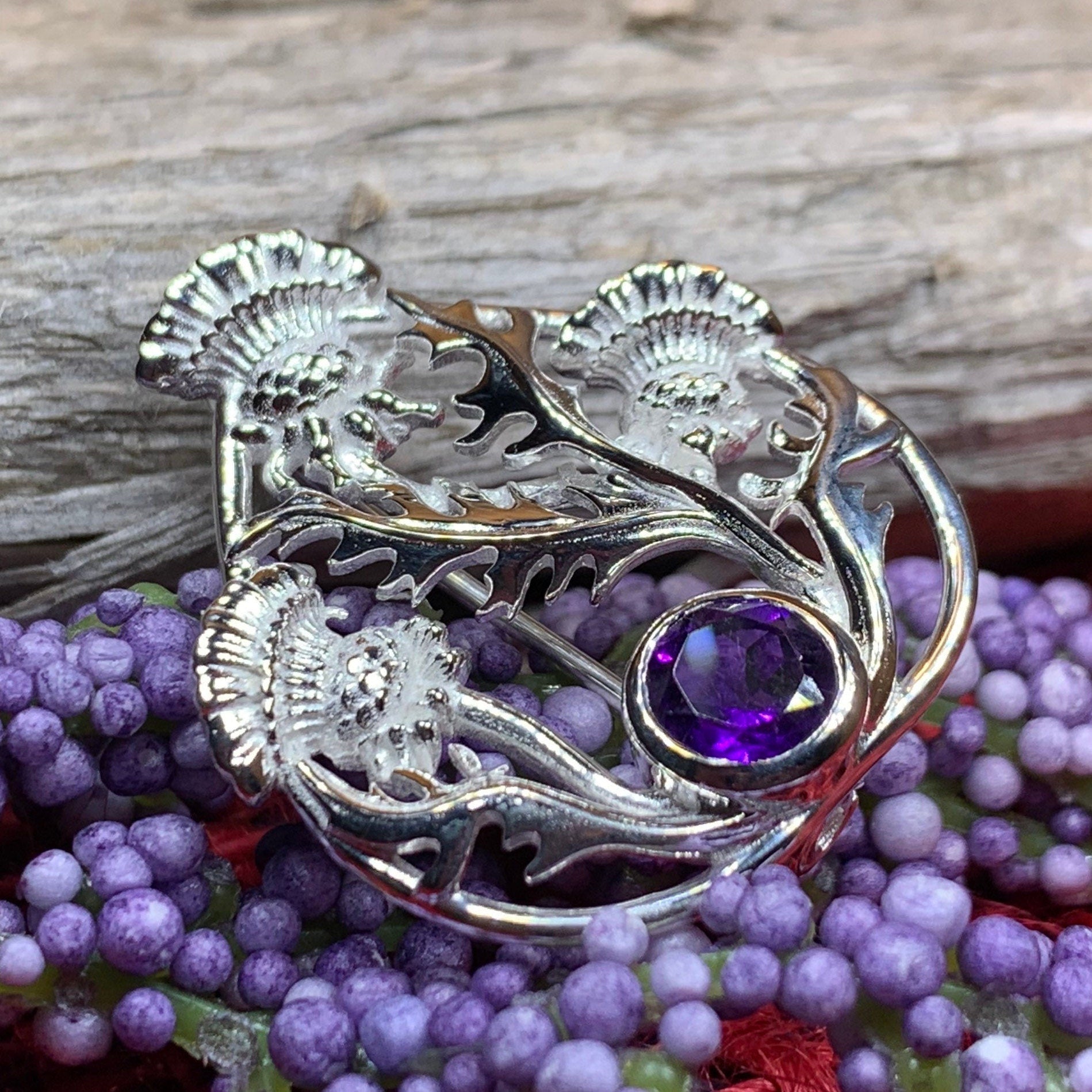 Cairn Baird Scottish Thistle Brooch