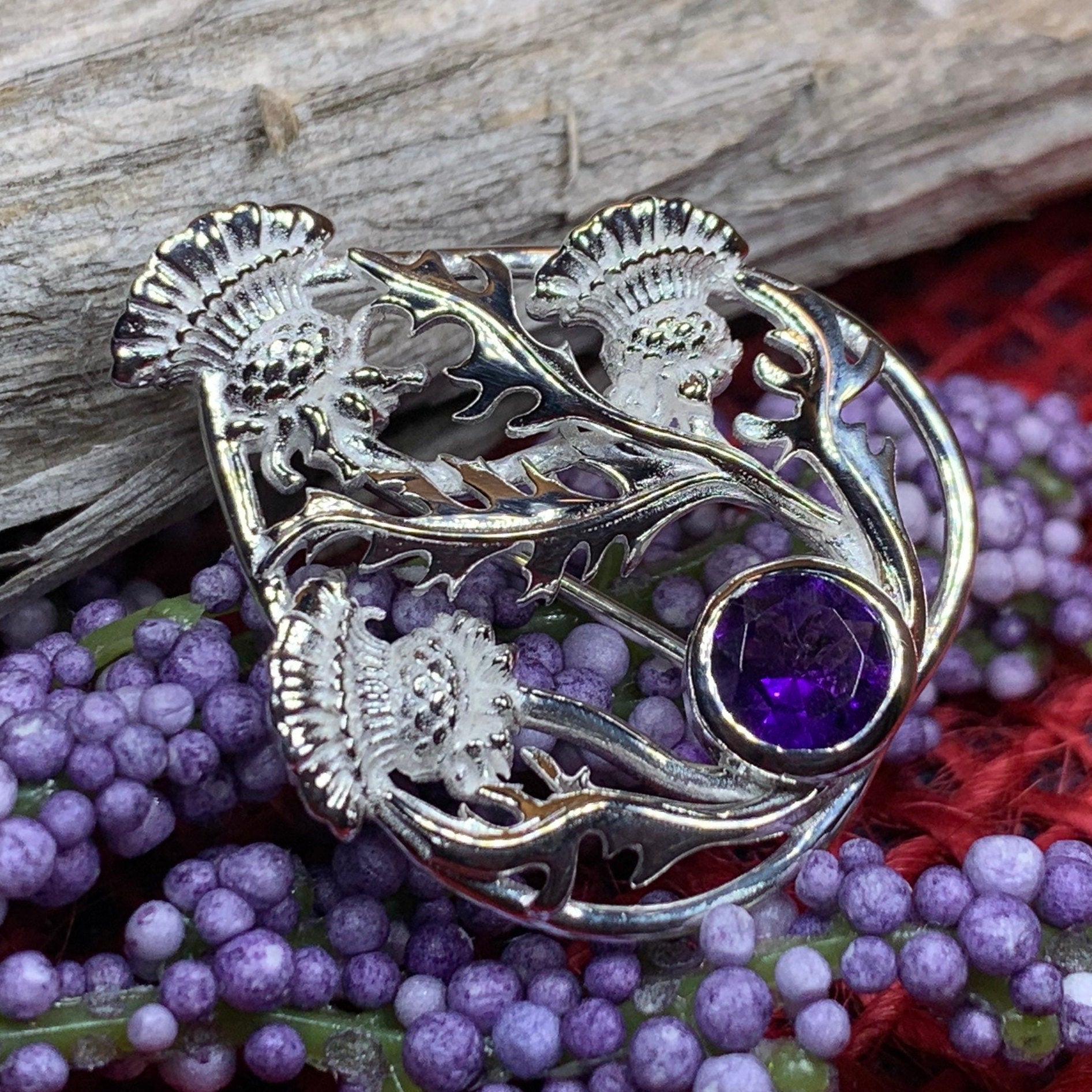 Cairn Baird Scottish Thistle Brooch