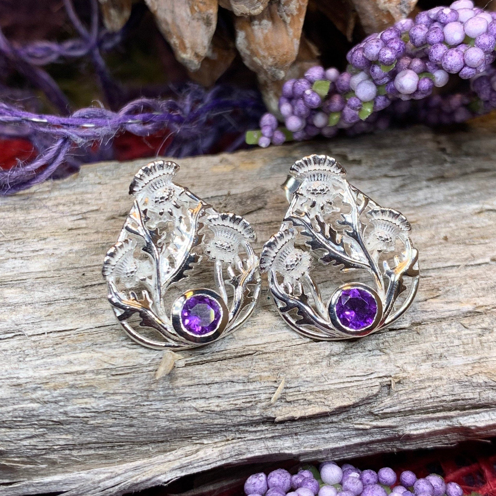 Cairn Baird Scottish Thistle Post Earrings