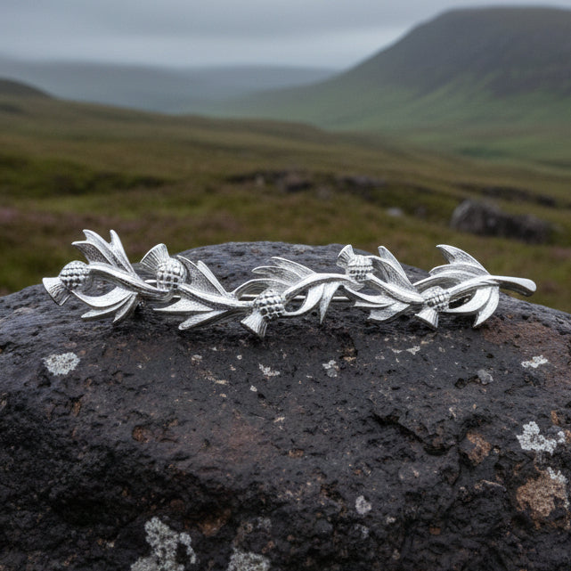 Joyful Scottish Thistle Brooch - Handmade in Scotland