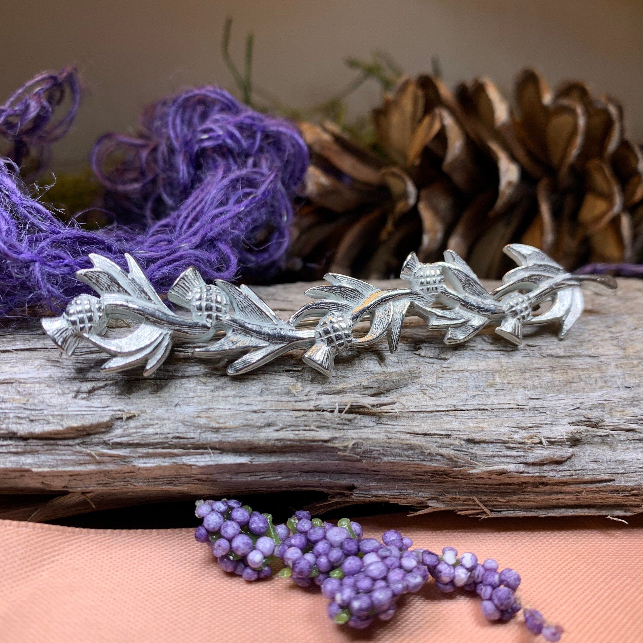 Joyful Scottish Thistle Brooch - Handmade in Scotland