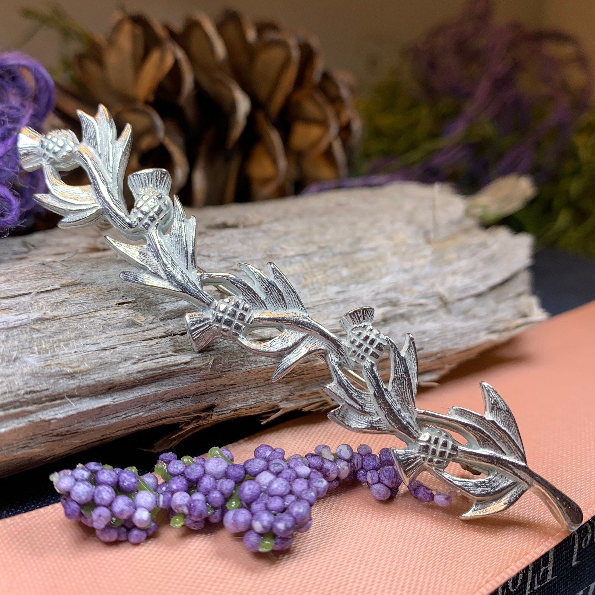 Joyful Scottish Thistle Brooch - Handmade in Scotland