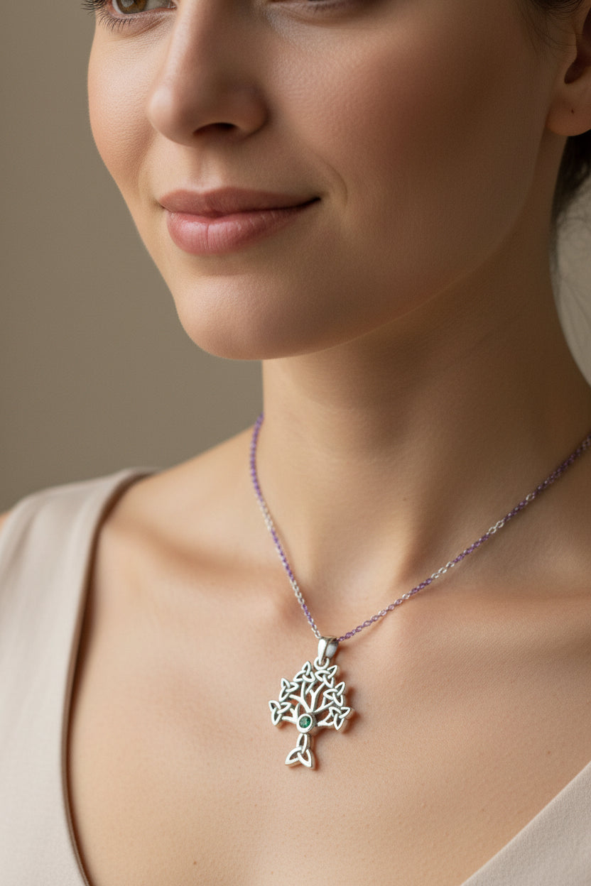 Destiny Celtic Tree of Life Necklace in Sterling Silver