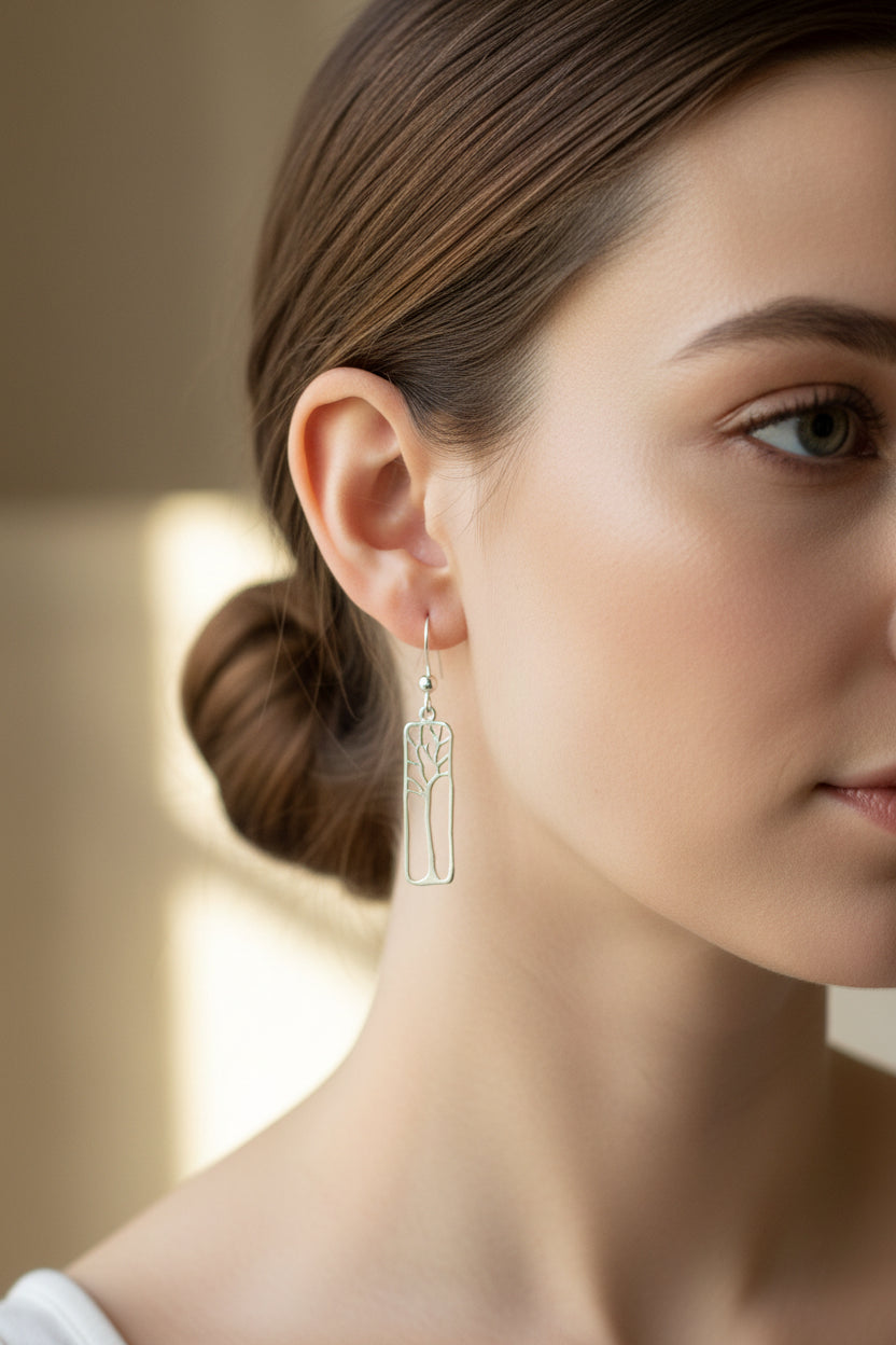 Charlotte Tree of Life Earrings in Sterling Silver