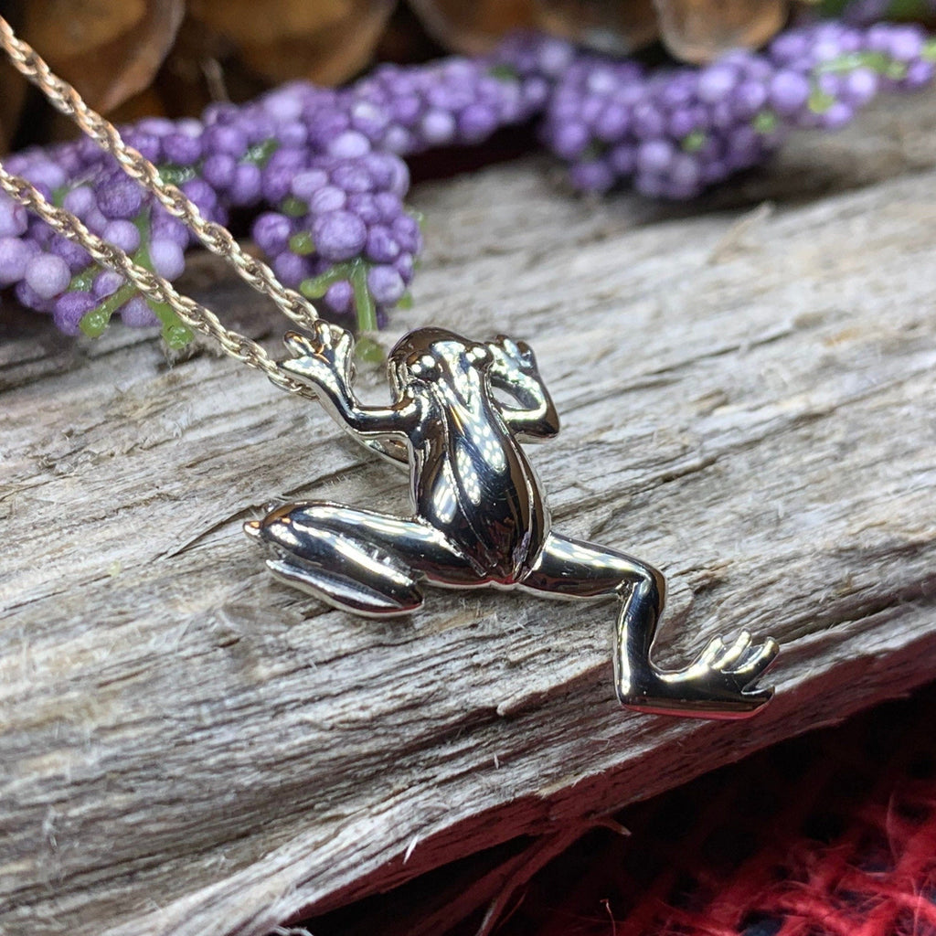 Jumping Frog Necklace in Sterling Silver