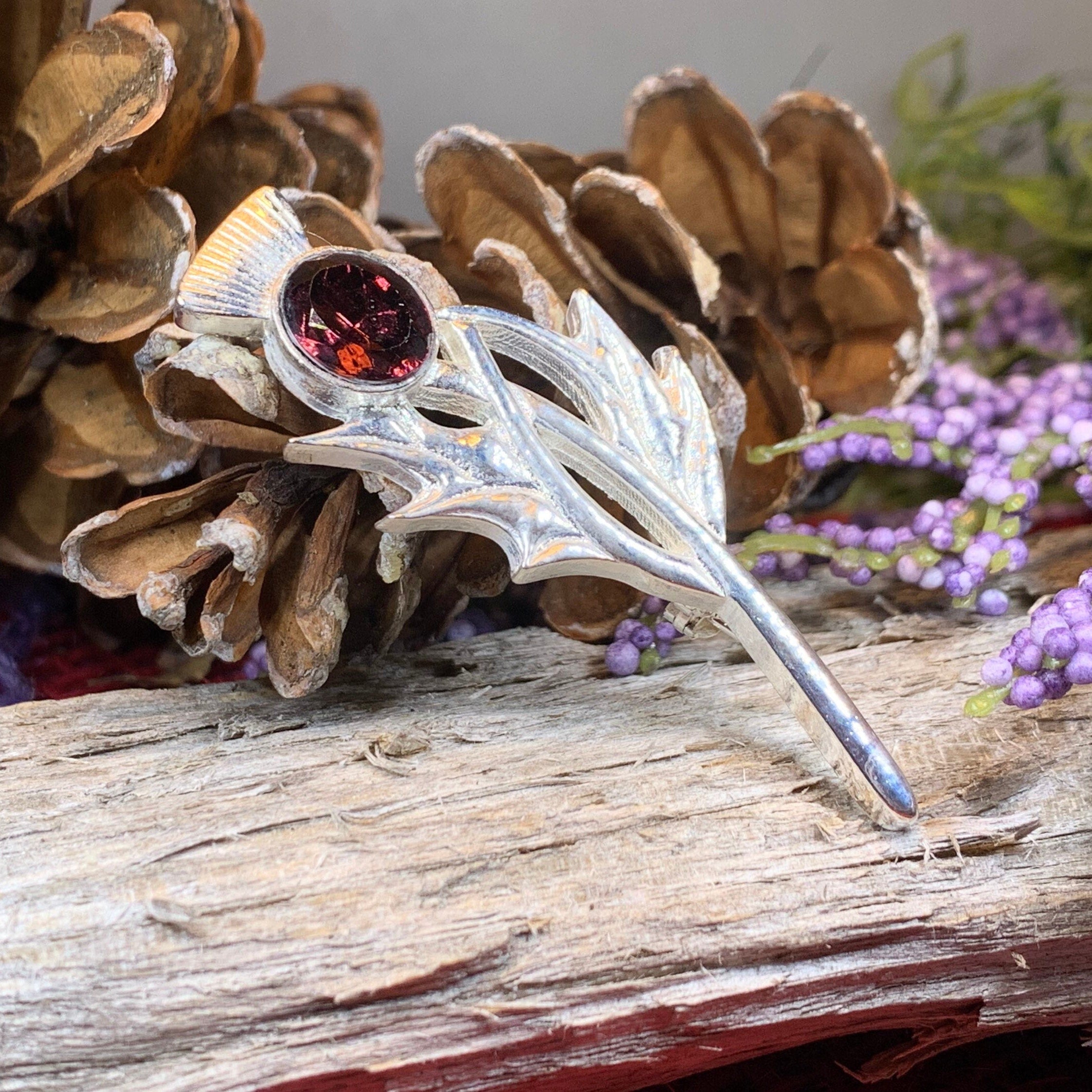 Purple Fields Thistle Brooch - Handmade in Scotland