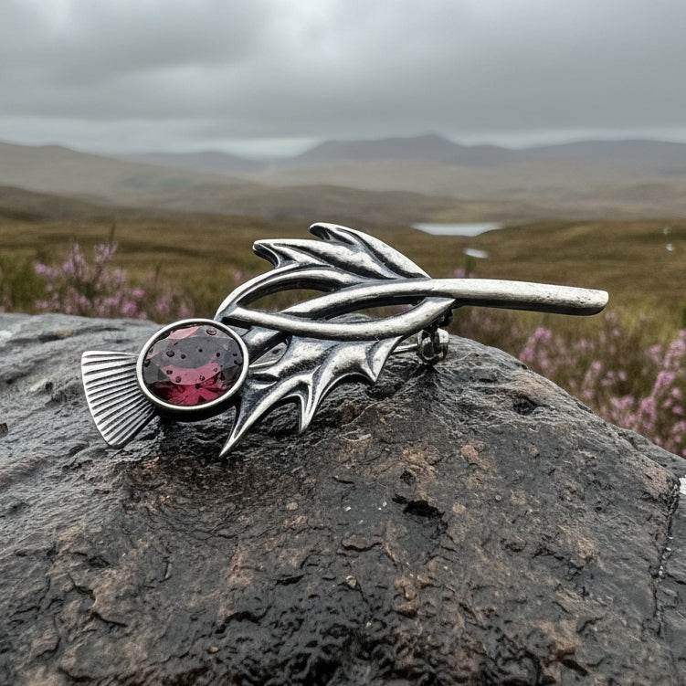 Purple Fields Thistle Brooch - Handmade in Scotland