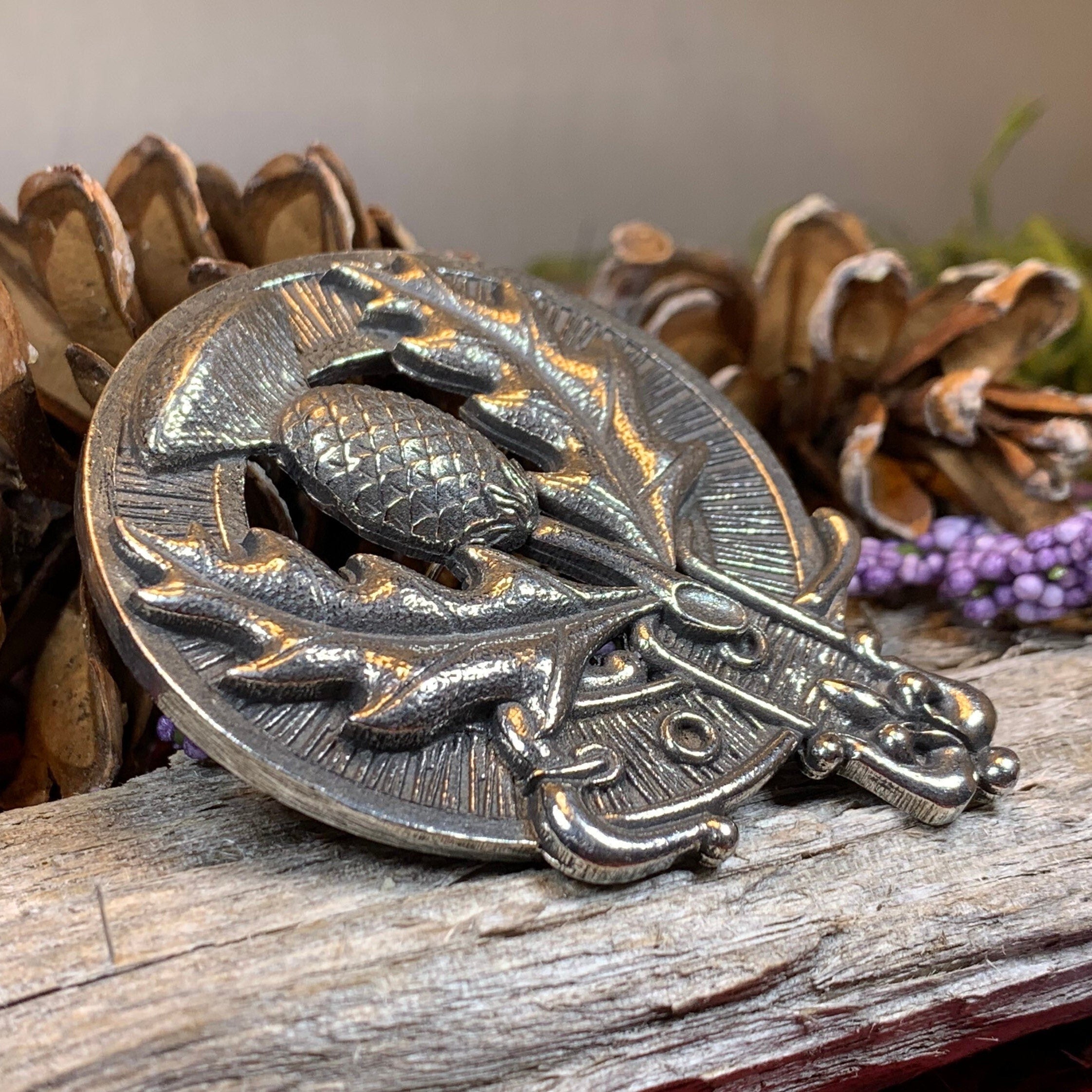 Caledonian Pride Thistle Brooch - Handmade in Scotland