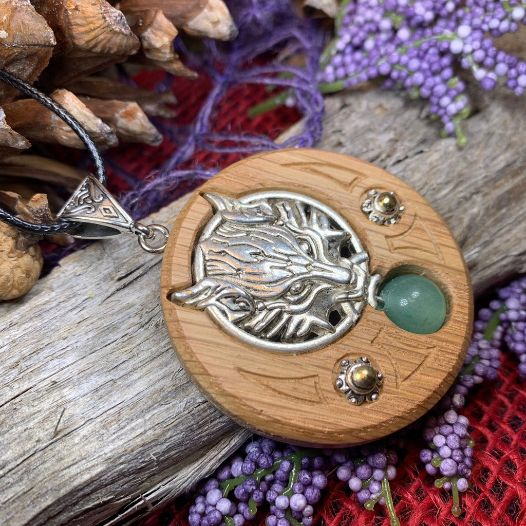 Iroko Forest Wolf Necklace - Handmade in Ireland