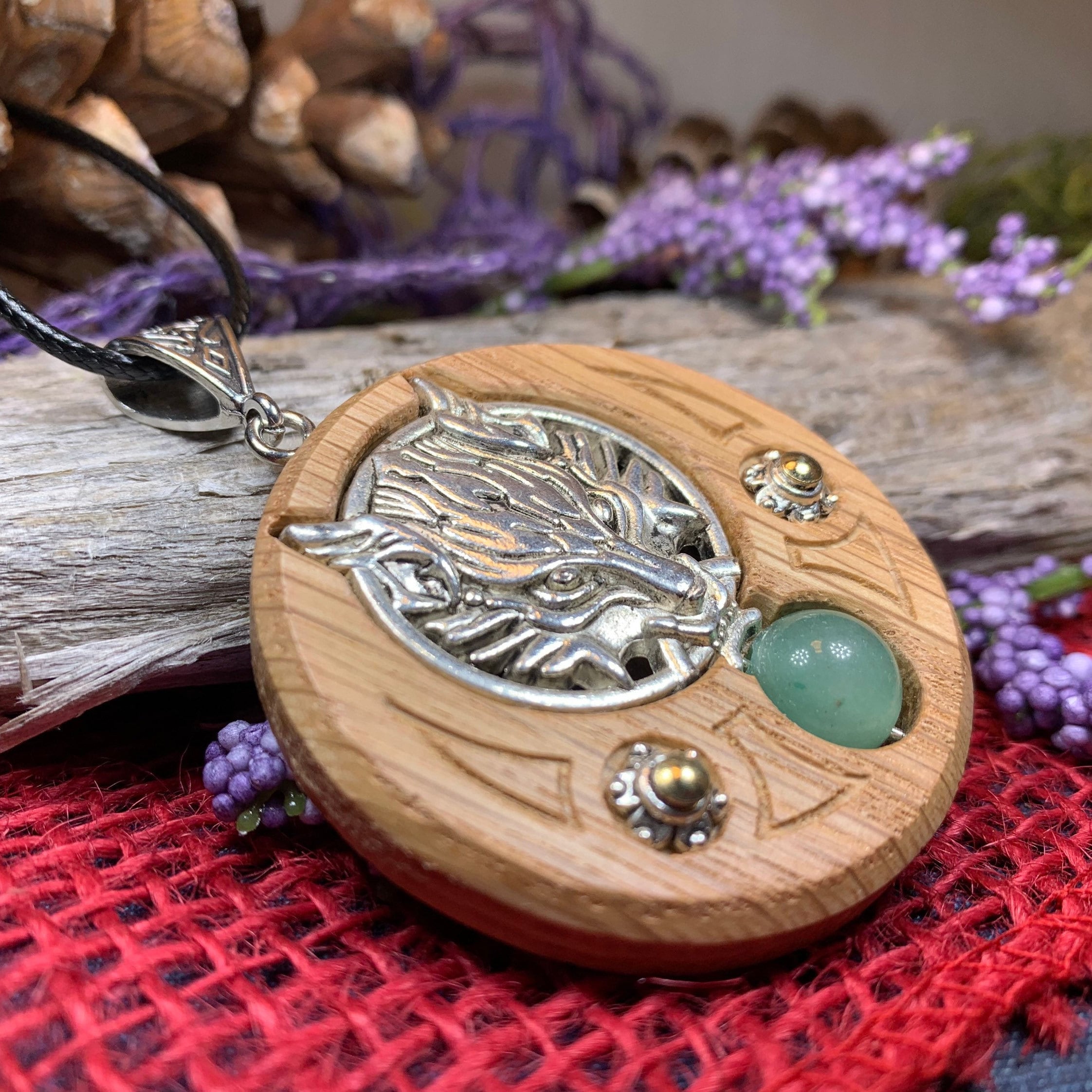 Iroko Forest Wolf Necklace - Handmade in Ireland