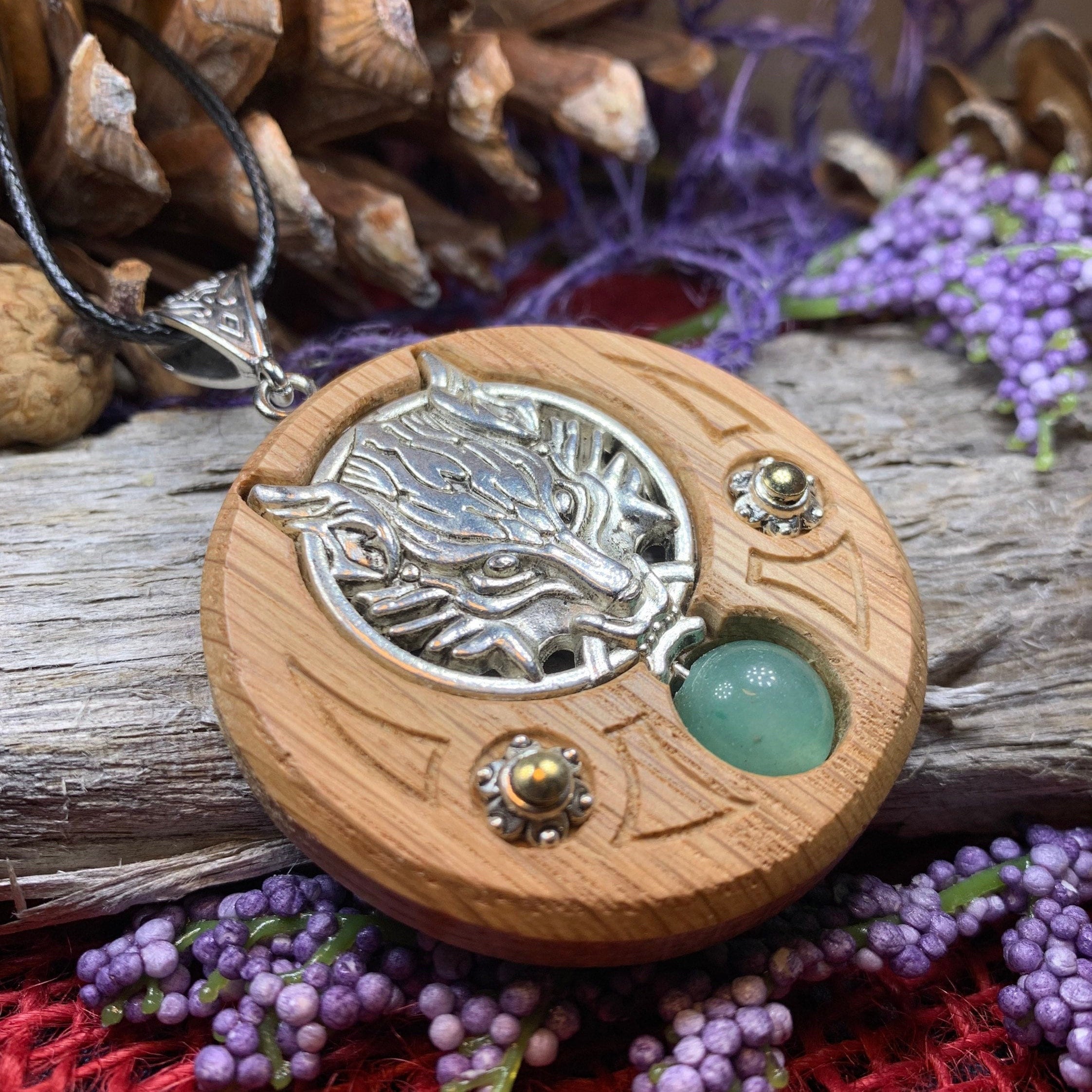 Iroko Forest Wolf Necklace - Handmade in Ireland