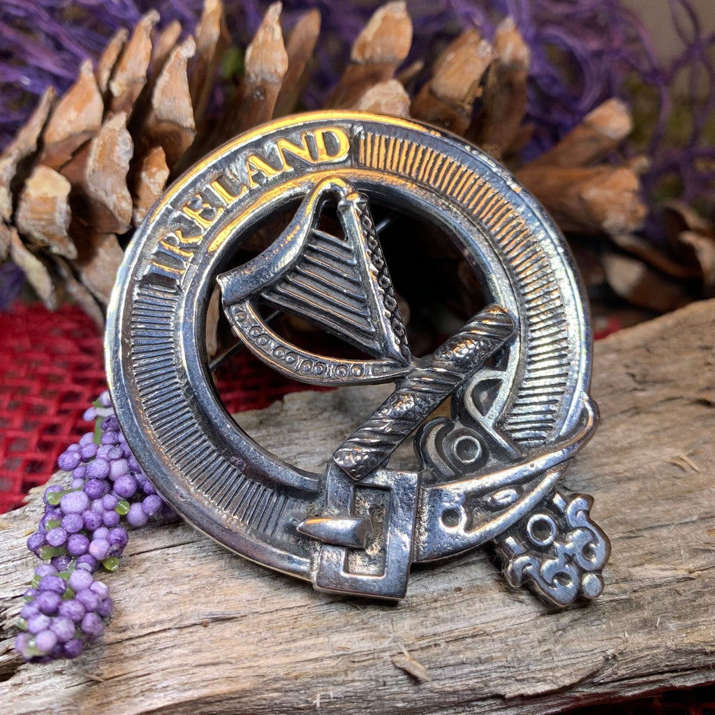 Irish Harp Brooch in Pewter