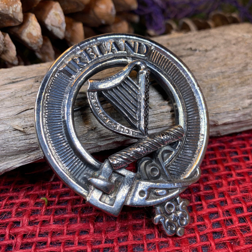 Irish Harp Brooch in Pewter