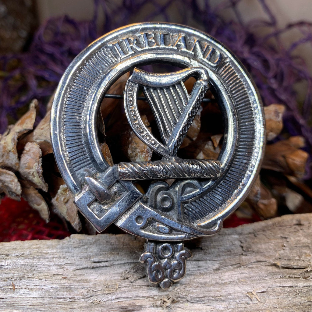 Irish Harp Brooch in Pewter