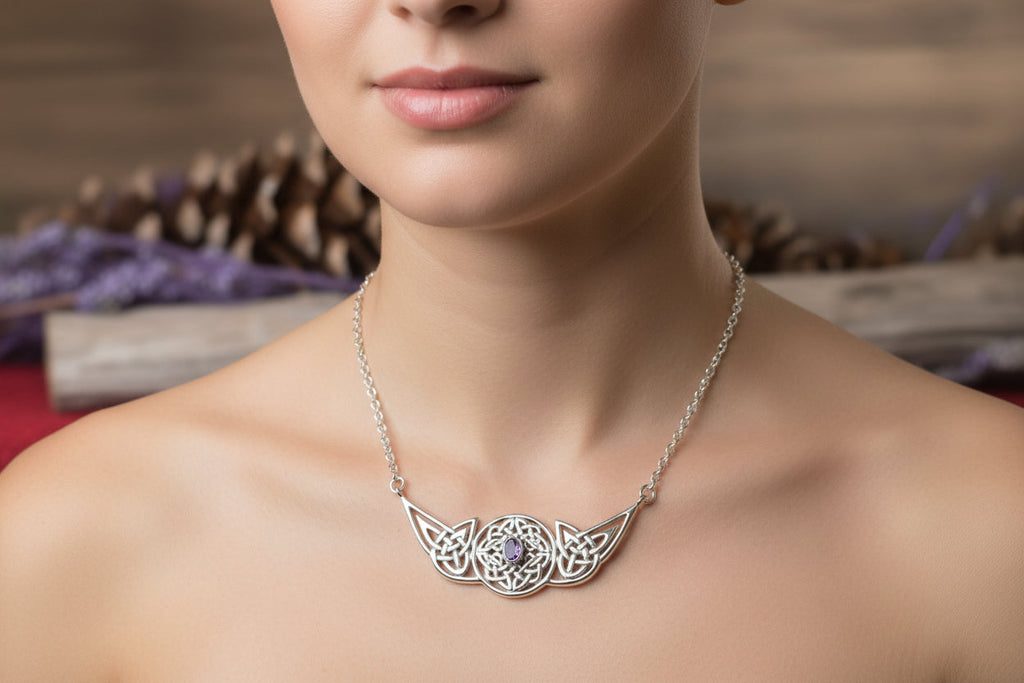Glorious Celtic Wheel of Life Necklace in Sterling Silver