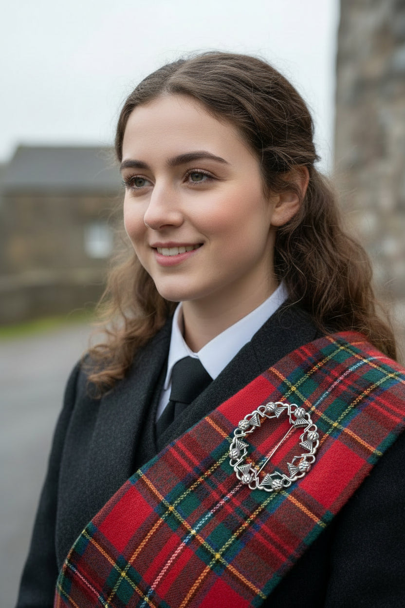 Georgiana Thistle Wreath Brooch - Handmade in Scotland